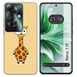 Funda Silicona para Oppo Reno 11F 5G diseño Jirafa Dibujos