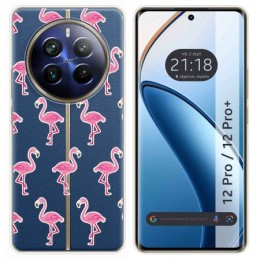 Funda Silicona Transparente para Realme 12 Pro 5G / 12 Pro Plus 5G diseño Flamenco Dibujos
