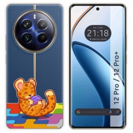 Funda Silicona Transparente para Realme 12 Pro 5G / 12 Pro Plus 5G diseño Leopardo Dibujos