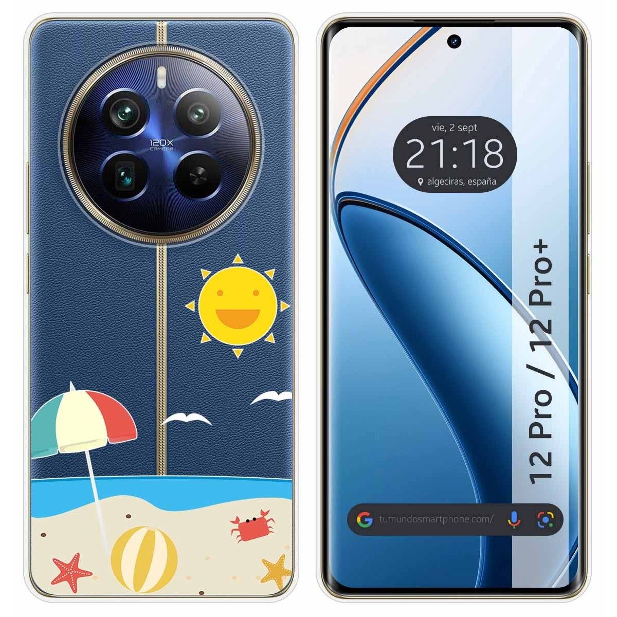 Funda Silicona Transparente para Realme 12 Pro 5G / 12 Pro Plus 5G diseño Playa Dibujos