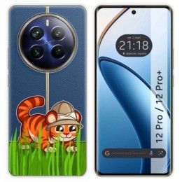 Funda Silicona Transparente para Realme 12 Pro 5G / 12 Pro Plus 5G diseño Tigre Dibujos