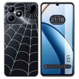 Funda Silicona Transparente para Realme C51 diseño Araña Dibujos