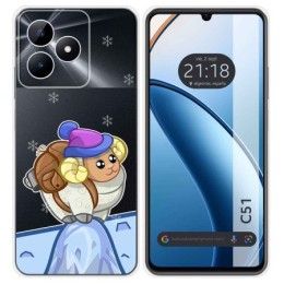 Funda Silicona Transparente para Realme C51 diseño Cabra Dibujos
