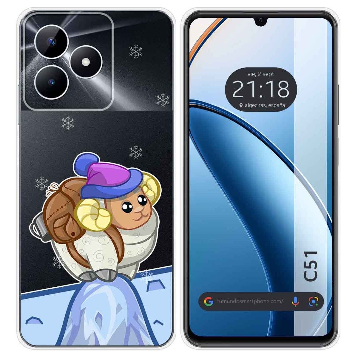 Funda Silicona Transparente para Realme C51 diseño Cabra Dibujos
