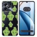 Funda Silicona Transparente para Realme C51 diseño Cactus Dibujos