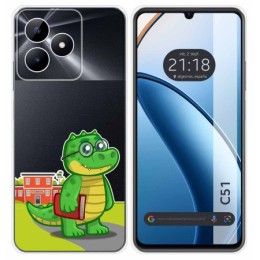 Funda Silicona Transparente para Realme C51 diseño Coco Dibujos