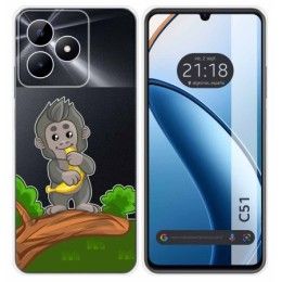 Funda Silicona Transparente para Realme C51 diseño Mono Dibujos