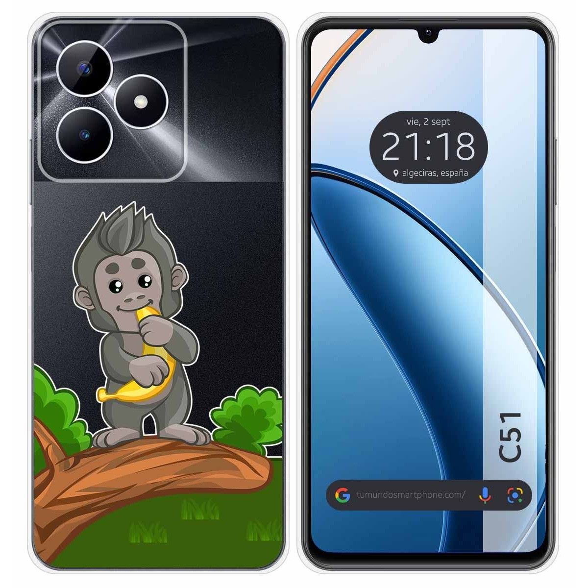 Funda Silicona Transparente para Realme C51 diseño Mono Dibujos