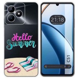 Funda Silicona Transparente para Realme C51 diseño Summer Dibujos