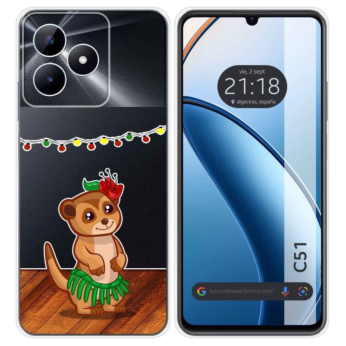 Funda Silicona Transparente para Realme C51 diseño Suricata Dibujos