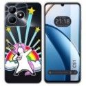 Funda Silicona Transparente para Realme C51 diseño Unicornio Dibujos
