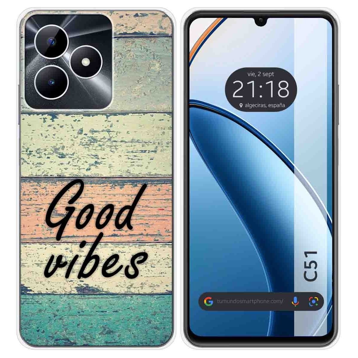 Funda Silicona para Realme C51 diseño Madera 01 Dibujos