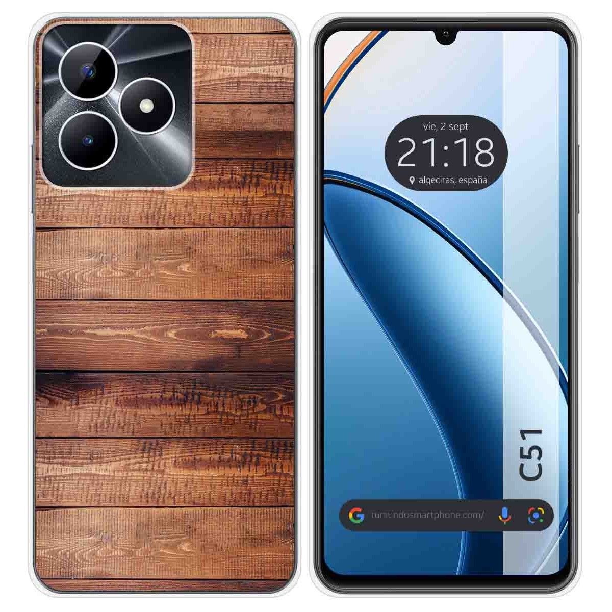 Funda Silicona para Realme C51 diseño Madera 02 Dibujos