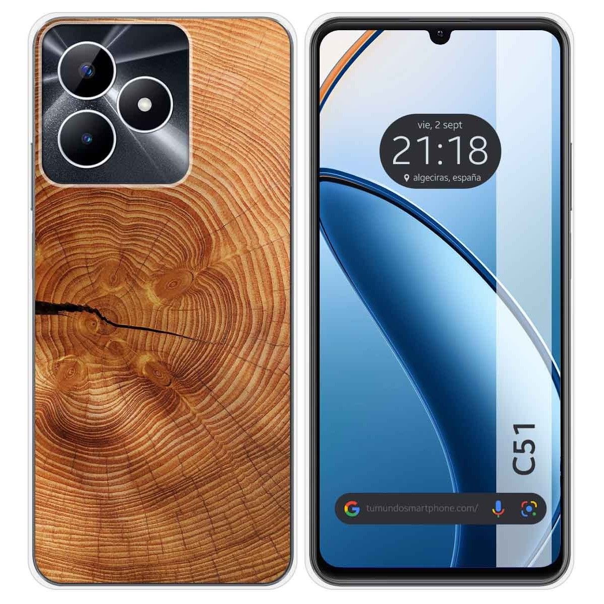 Funda Silicona para Realme C51 diseño Madera 04 Dibujos