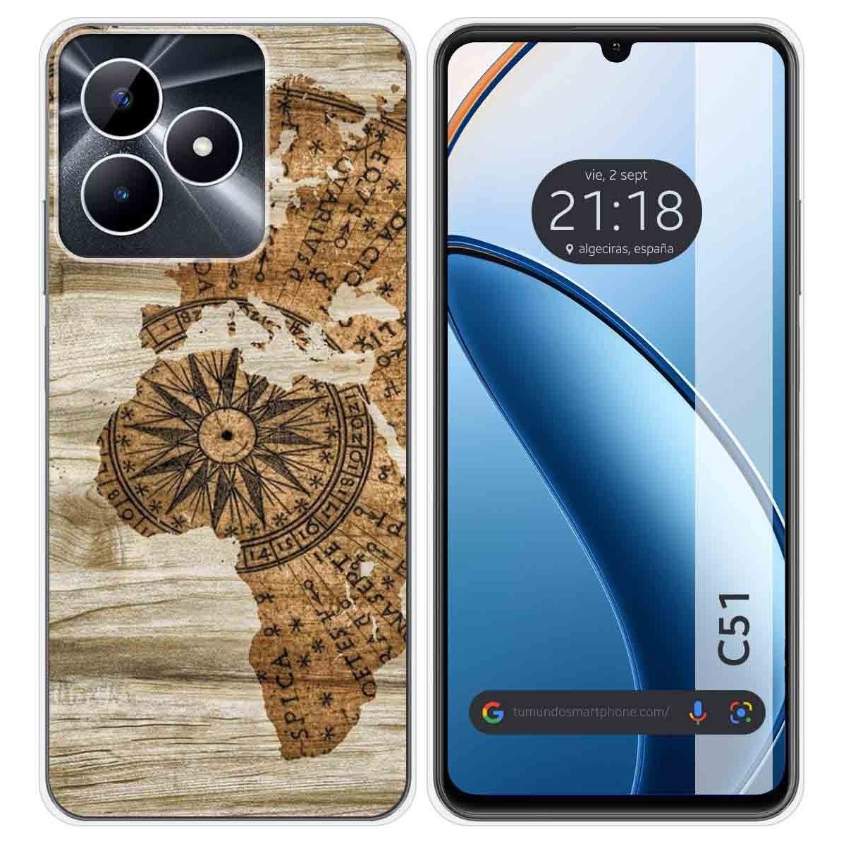 Funda Silicona para Realme C51 diseño Madera 07 Dibujos
