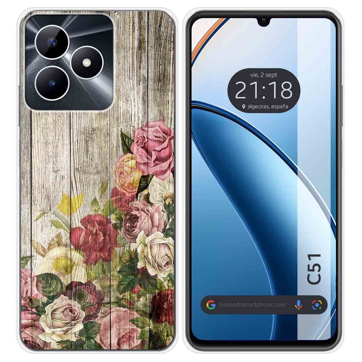 Funda Silicona para Realme C51 diseño Madera 08 Dibujos
