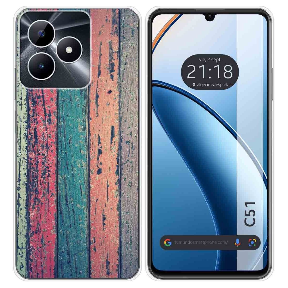 Funda Silicona para Realme C51 diseño Madera 10 Dibujos