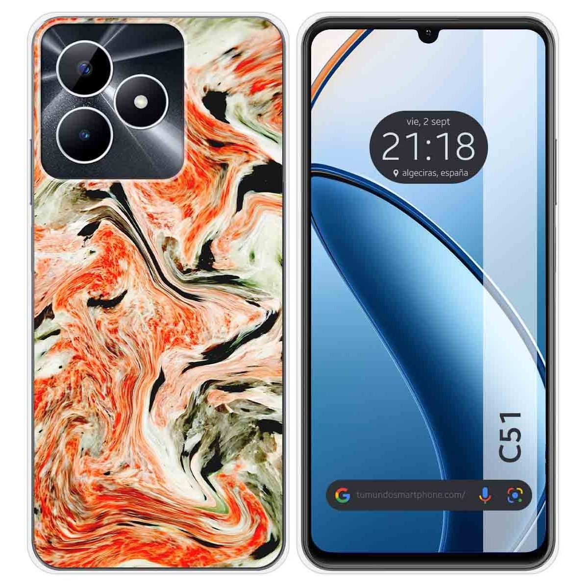 Funda Silicona para Realme C51 diseño Mármol 12 Dibujos