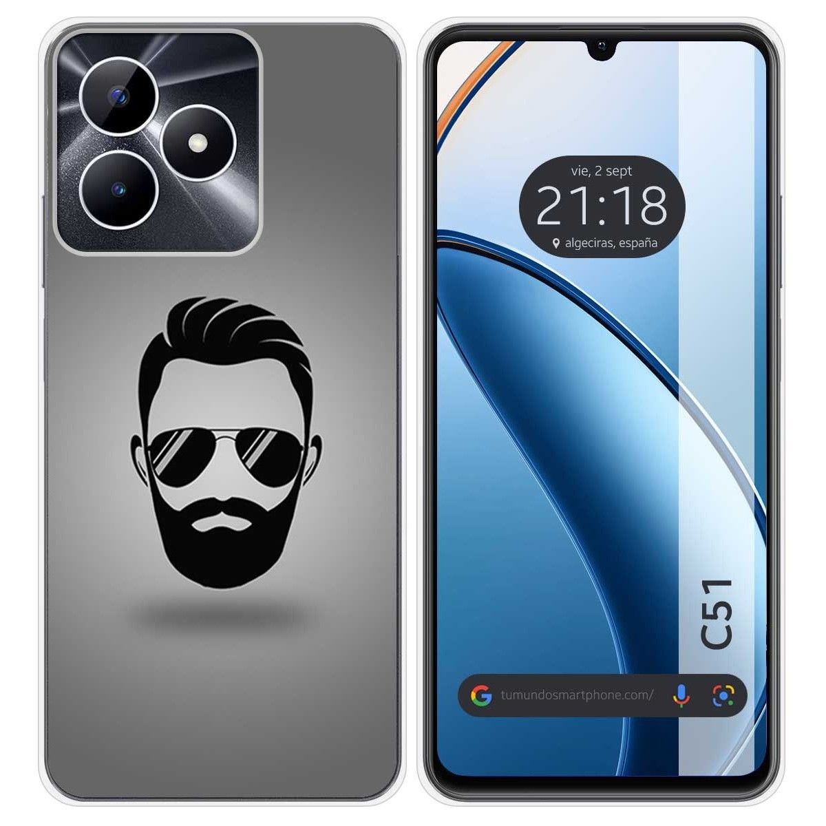 Funda Silicona para Realme C51 diseño Barba Dibujos