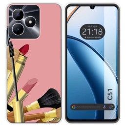 Funda Silicona para Realme C51 diseño Brochas Dibujos