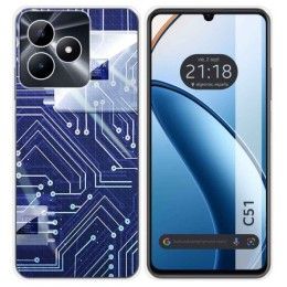 Funda Silicona para Realme C51 diseño Circuito Dibujos