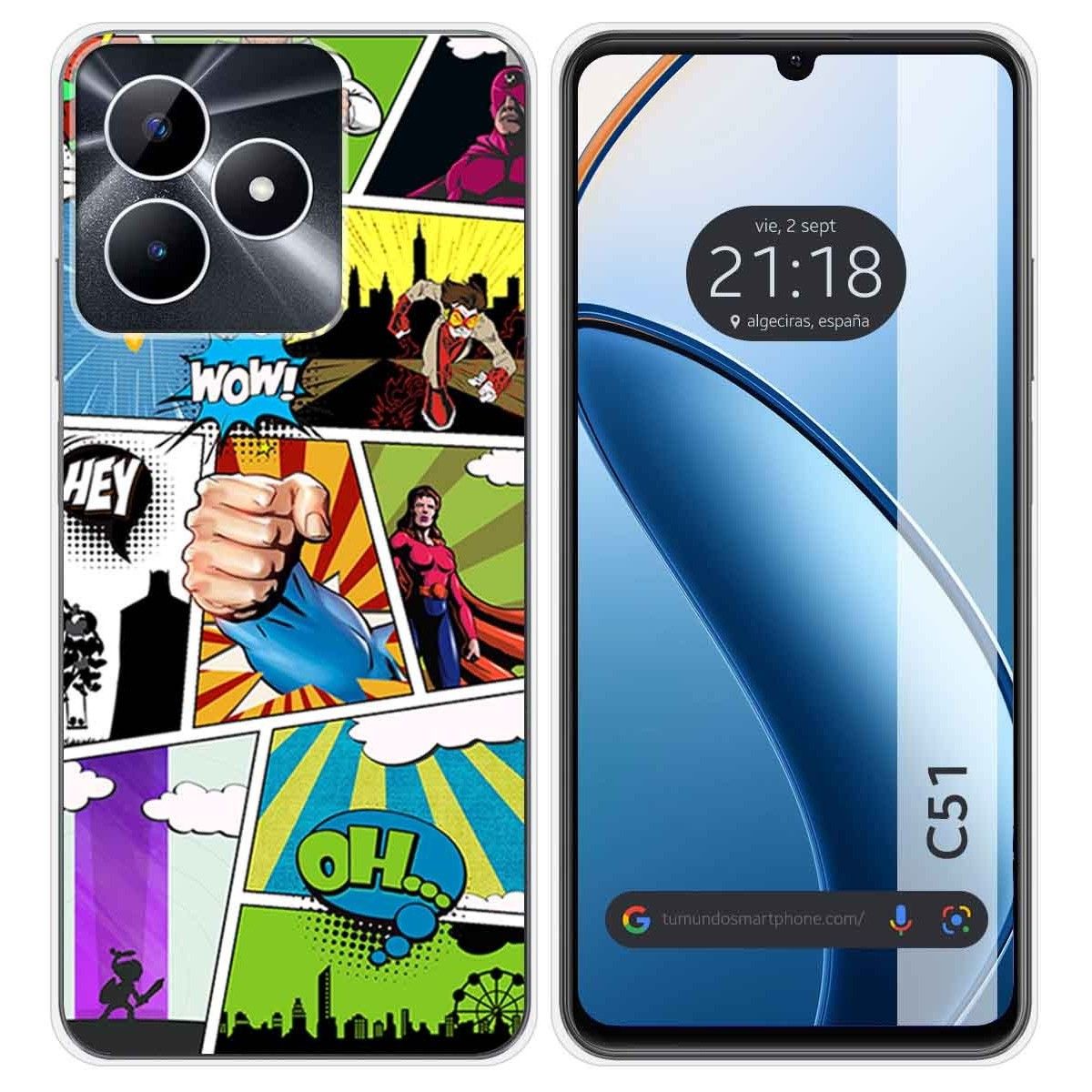 Funda Silicona para Realme C51 diseño Comic Dibujos