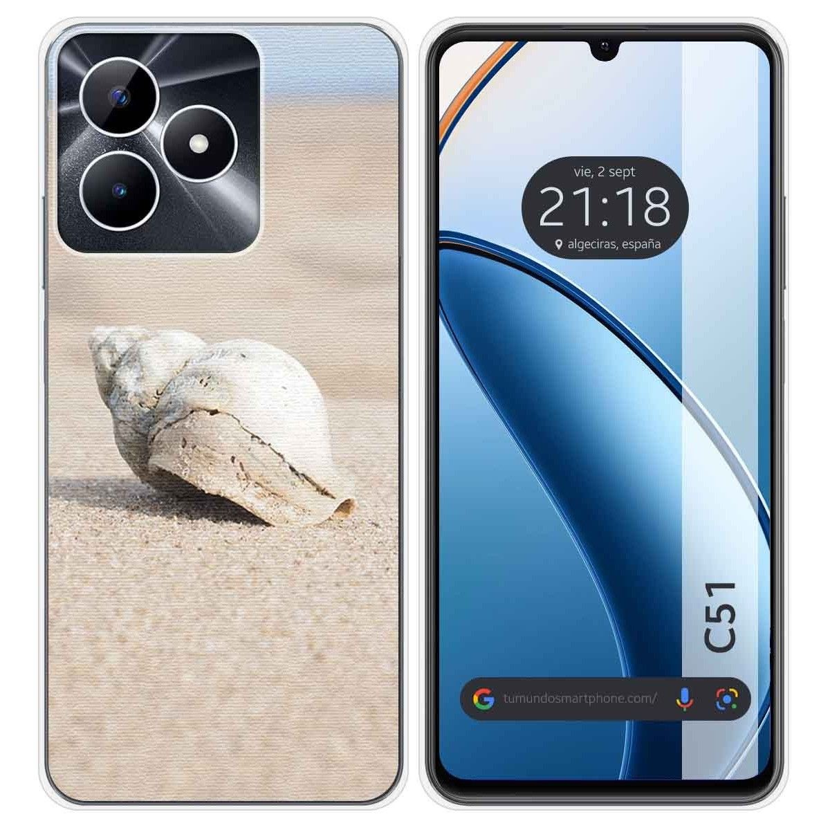 Funda Silicona para Realme C51 diseño Concha Dibujos