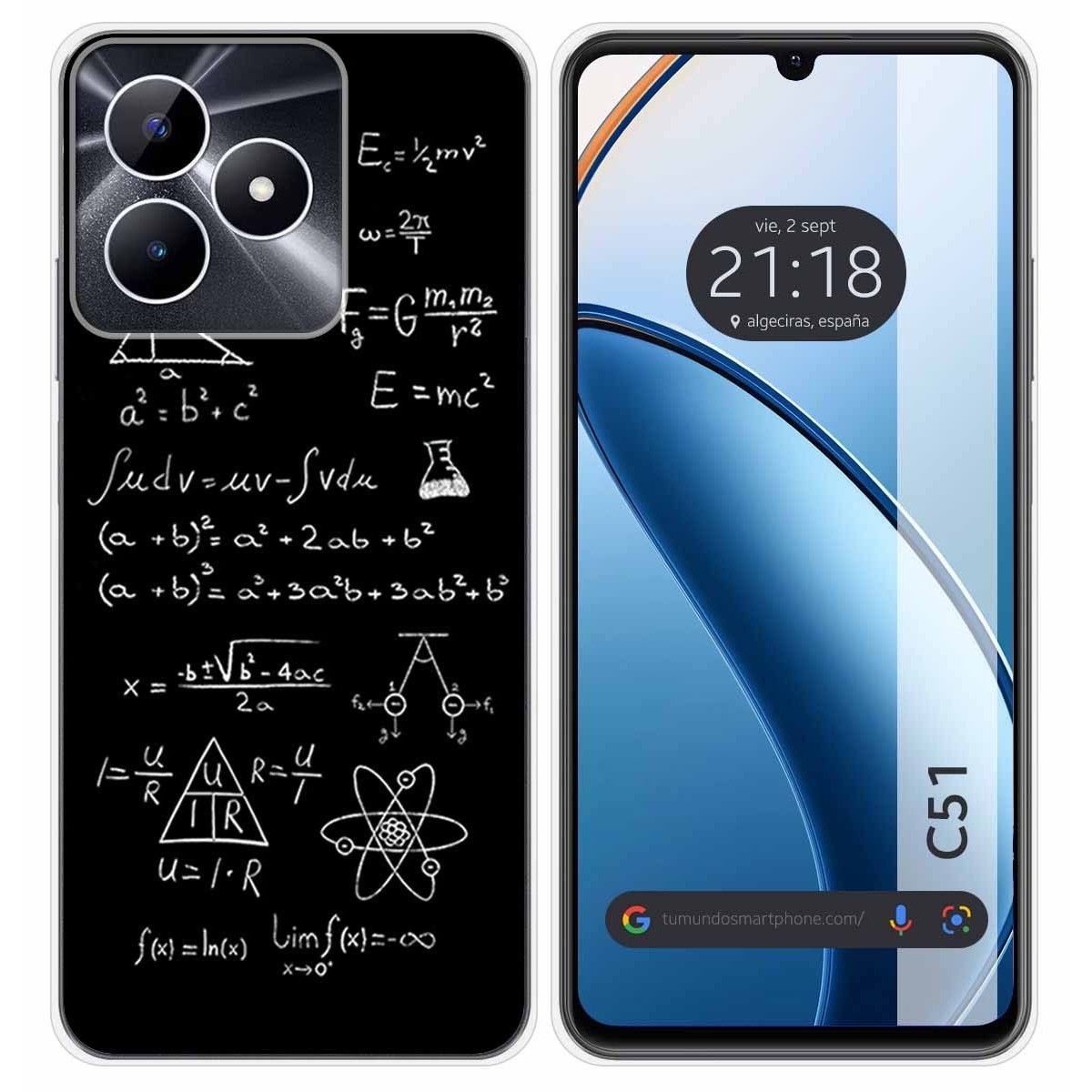 Funda Silicona para Realme C51 diseño Formulas Dibujos