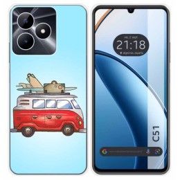 Funda Silicona para Realme C51 diseño Furgoneta Dibujos