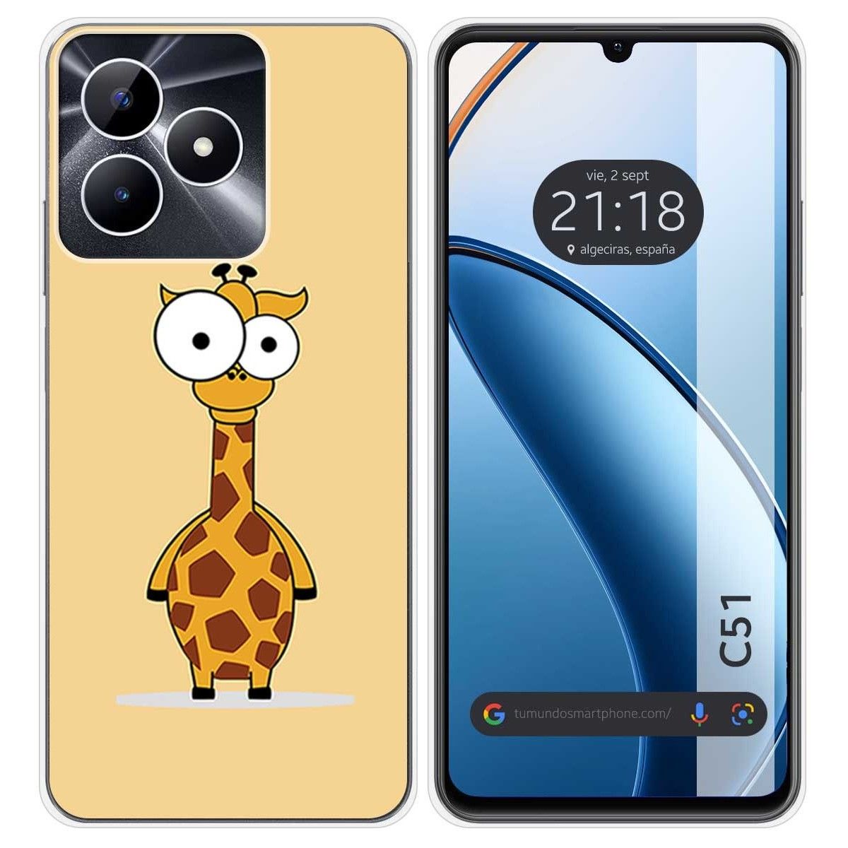 Funda Silicona para Realme C51 diseño Jirafa Dibujos