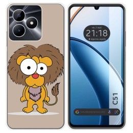 Funda Silicona para Realme C51 diseño Leon Dibujos