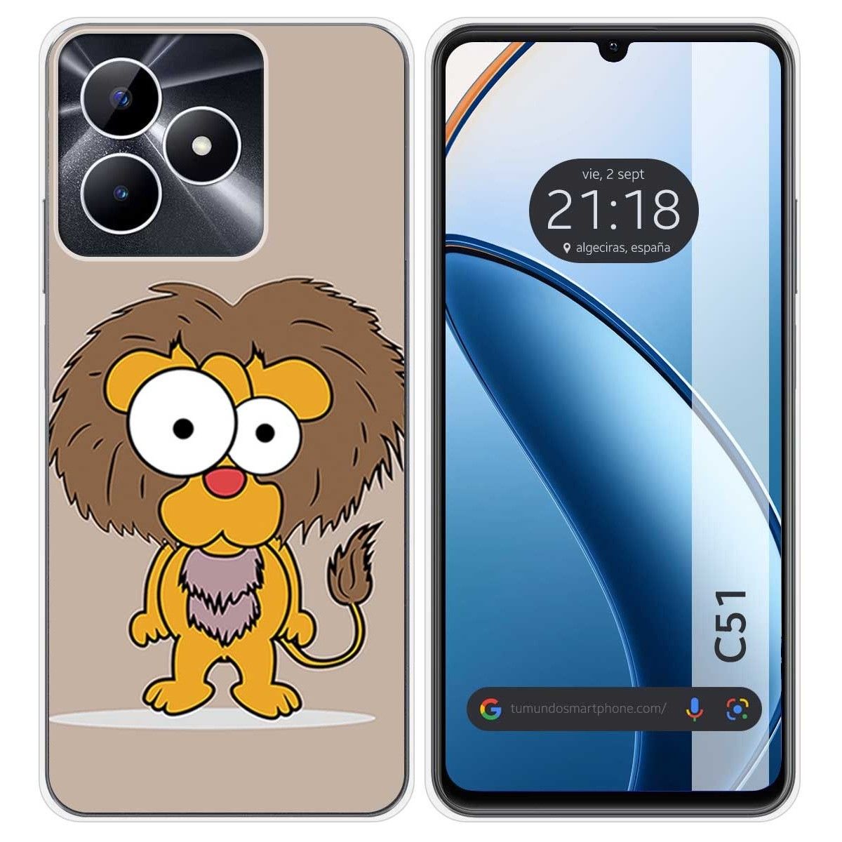 Funda Silicona para Realme C51 diseño Leon Dibujos