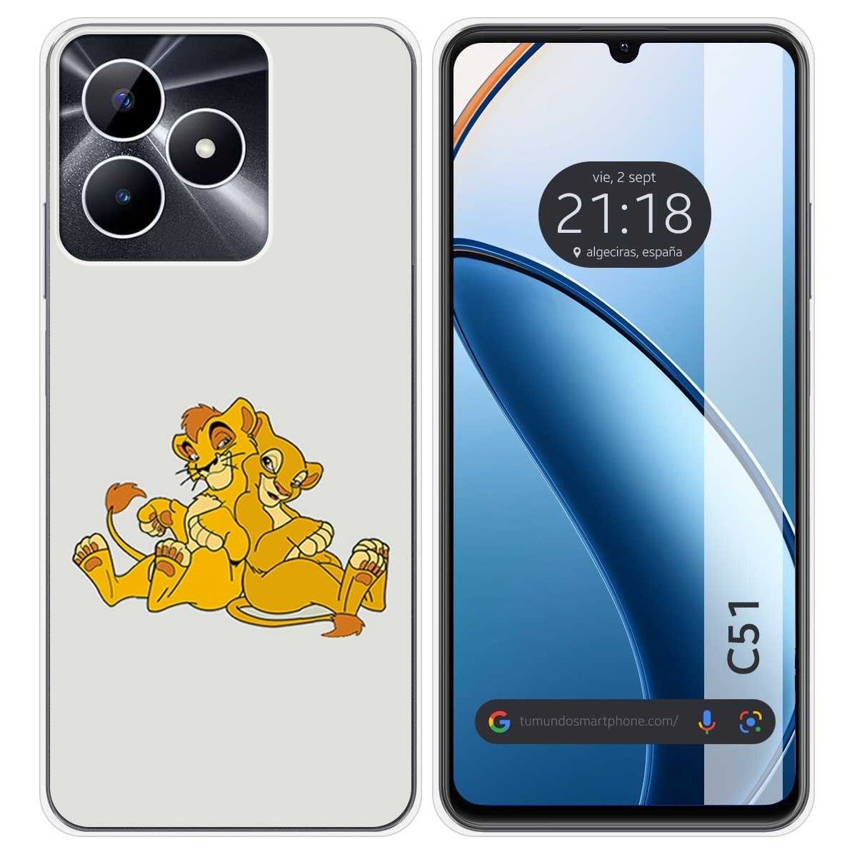 Funda Silicona para Realme C51 diseño Leones Dibujos