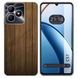 Funda Silicona para Realme C51 diseño Madera Dibujos