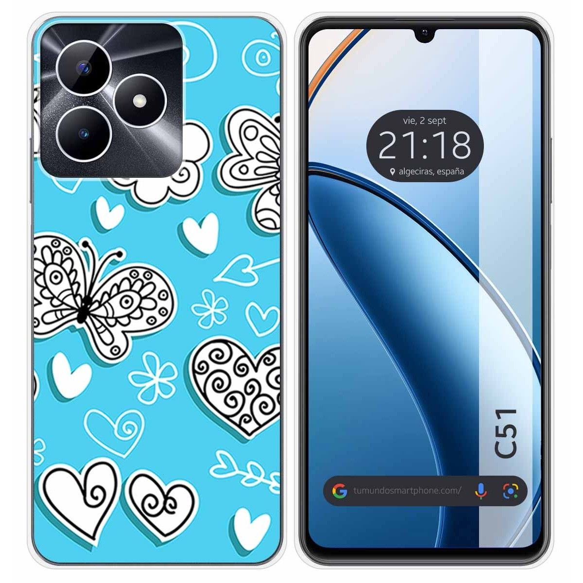 Funda Silicona para Realme C51 diseño Mariposas Dibujos