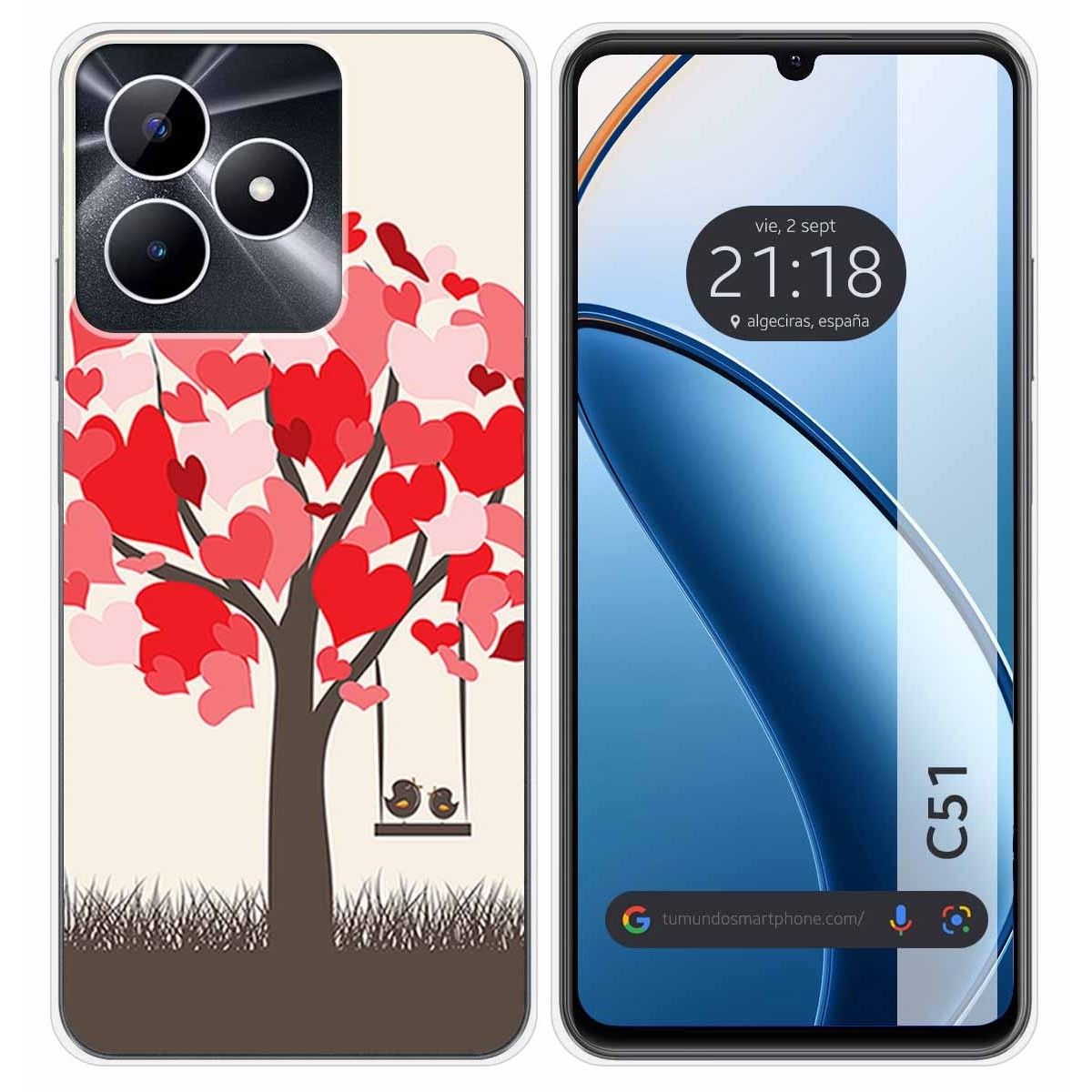 Funda Silicona para Realme C51 diseño Pajaritos Dibujos