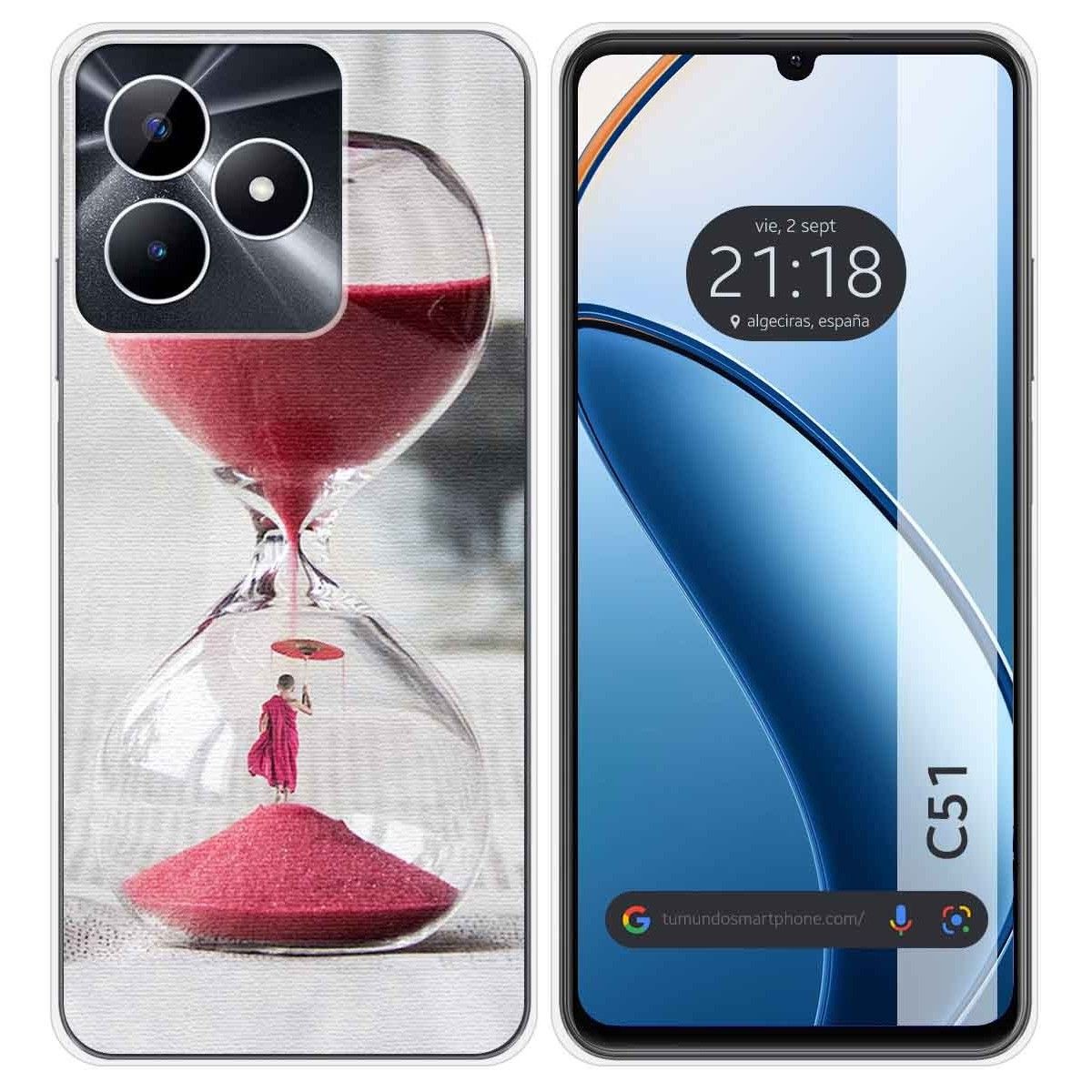 Funda Silicona para Realme C51 diseño Reloj Dibujos
