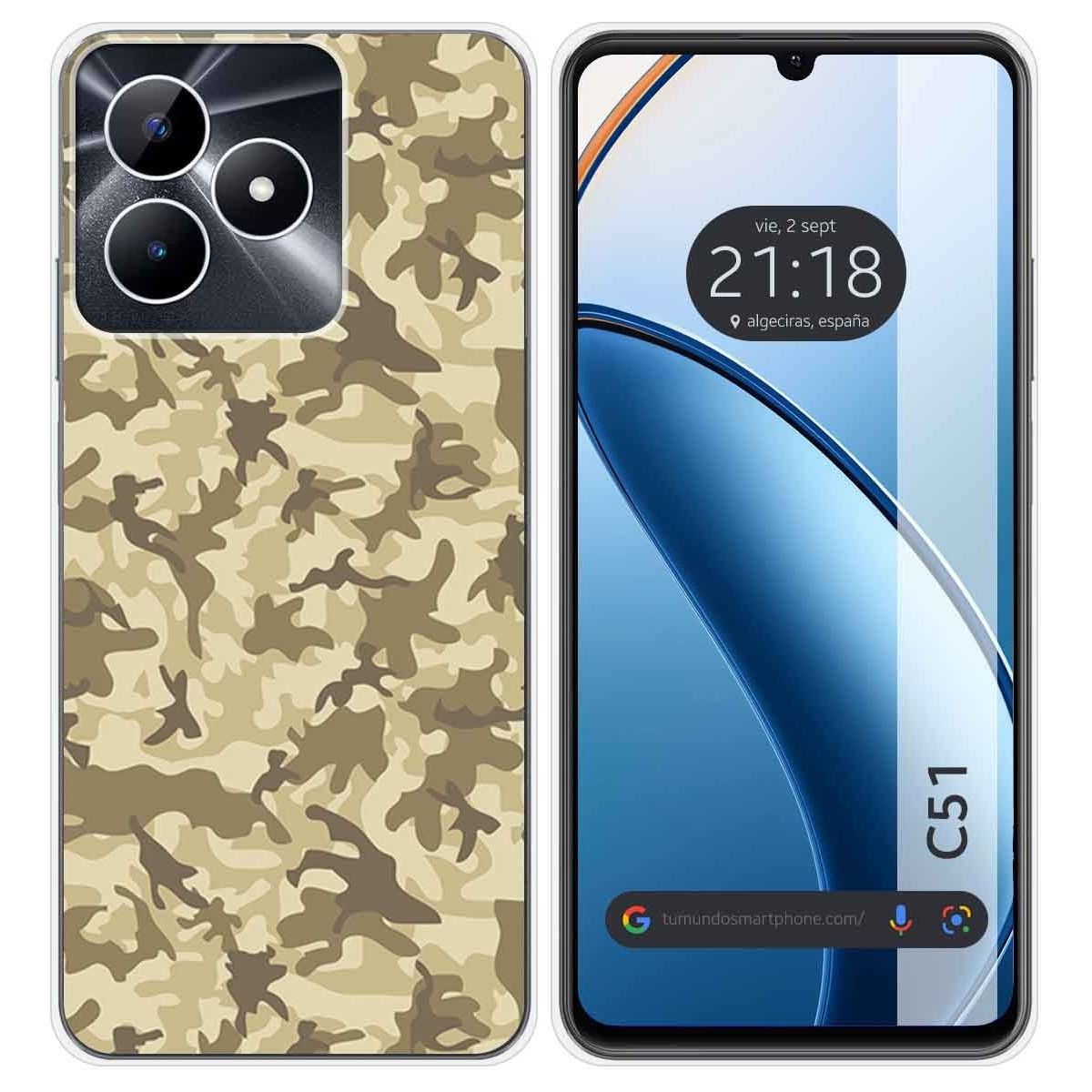 Funda Silicona para Realme C51 diseño Sand Camuflaje Dibujos