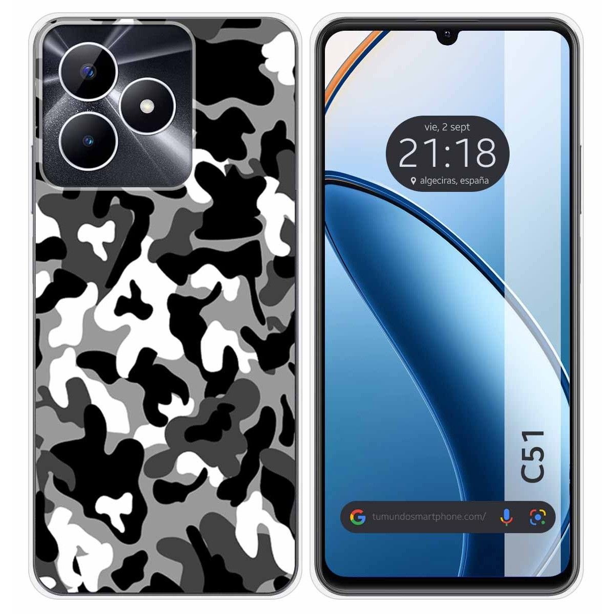 Funda Silicona para Realme C51 diseño Snow Camuflaje Dibujos