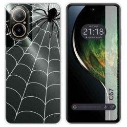 Funda Silicona Transparente para Realme C67 4G diseño Araña Dibujos