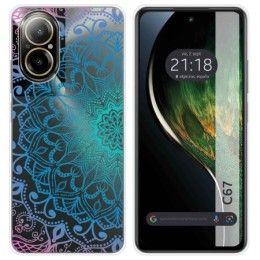 Funda Silicona Transparente para Realme C67 4G diseño Mandala Dibujos