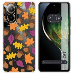 Funda Silicona Transparente para Realme C67 4G diseño Otoño Dibujos