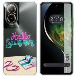 Funda Silicona Transparente para Realme C67 4G diseño Summer Dibujos
