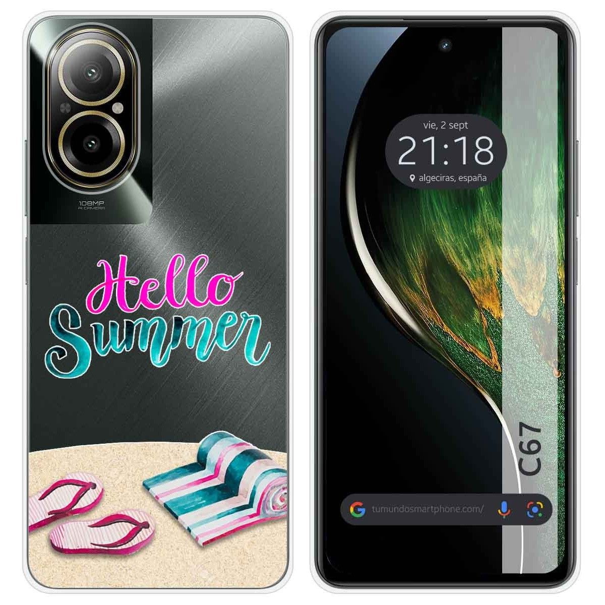 Funda Silicona Transparente para Realme C67 4G diseño Summer Dibujos
