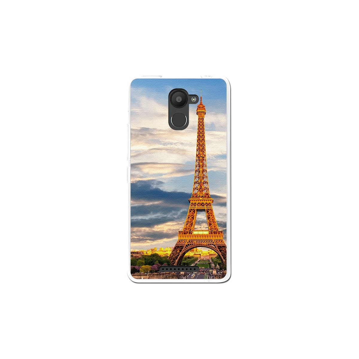 Funda Gel Tpu para Bq Aquaris U Plus Diseño Paris Dibujos