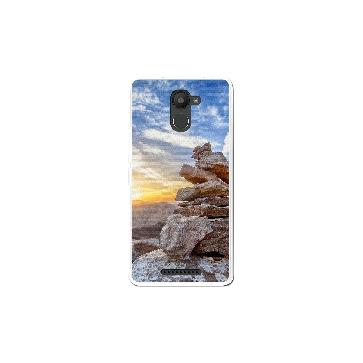 Funda Gel Tpu para Bq Aquaris U Plus Diseño Sunset Dibujos