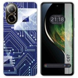 Funda Silicona para Realme C67 4G diseño Circuito Dibujos