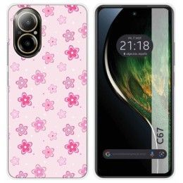 Funda Silicona para Realme C67 4G diseño Flores Dibujos