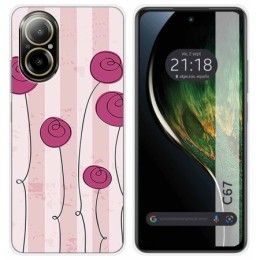 Funda Silicona para Realme C67 4G diseño Flores Vintage Dibujos