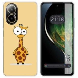 Funda Silicona para Realme C67 4G diseño Jirafa Dibujos